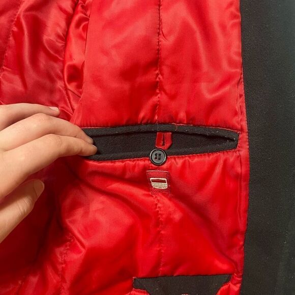 Levis Vintage Trucker Jacket Fleece Men Large Black Mock Neck Full Zip Snap Butt - Picture 5 of 10